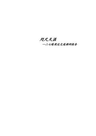 关于二七塔周边交通的调研报告