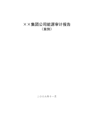 ××集团公司能源审计报告