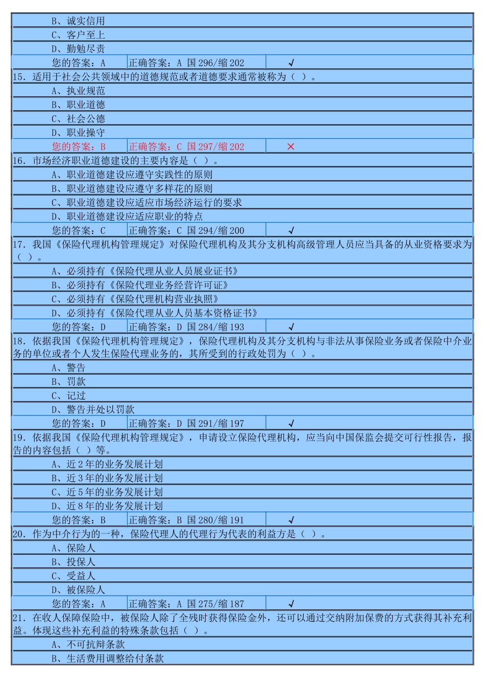 XXXX年下半年保险代理人资格考试模拟考试2_第3页