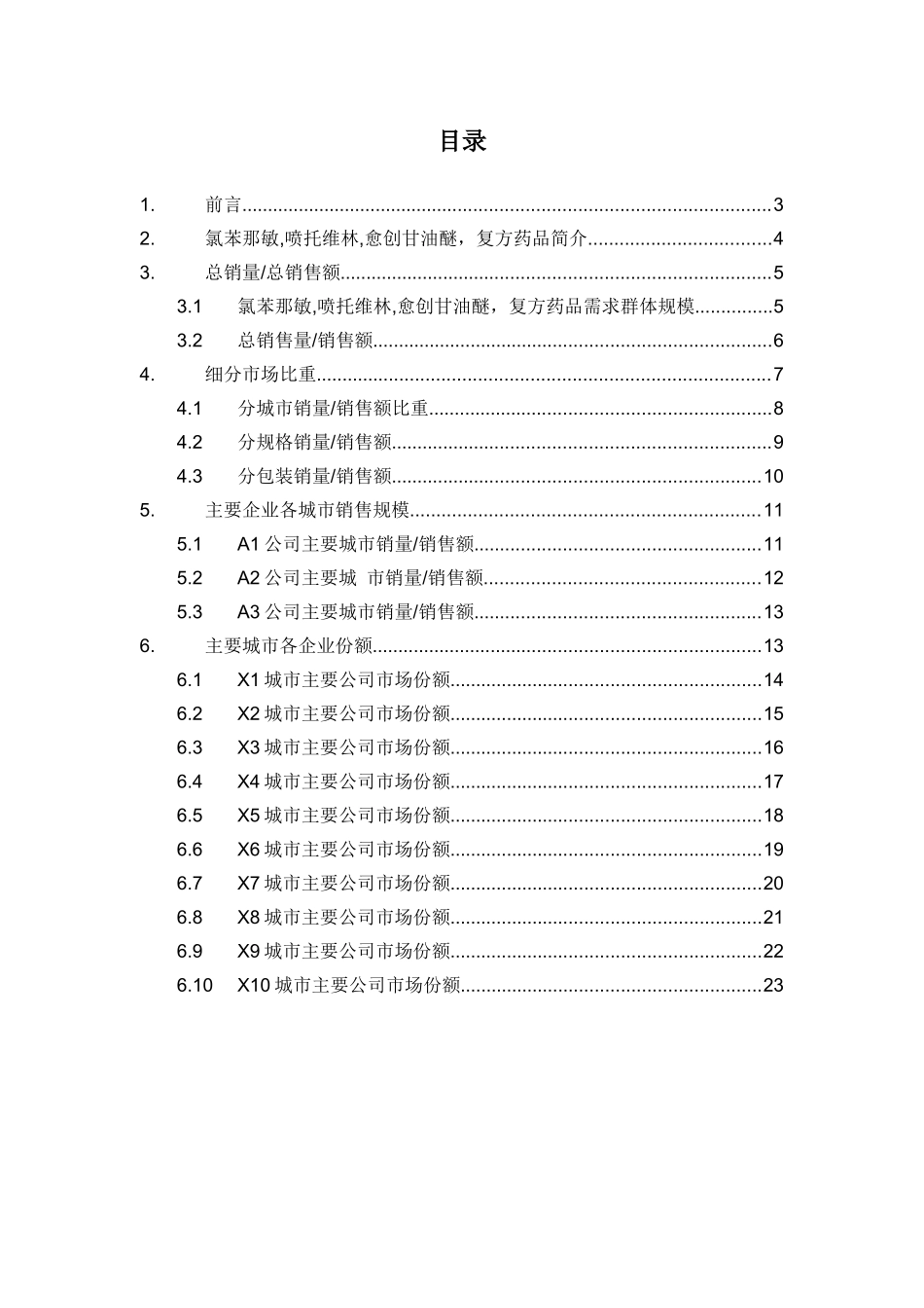 X年氯苯那敏喷托维林愈创甘油醚复方药品销售数据_第2页
