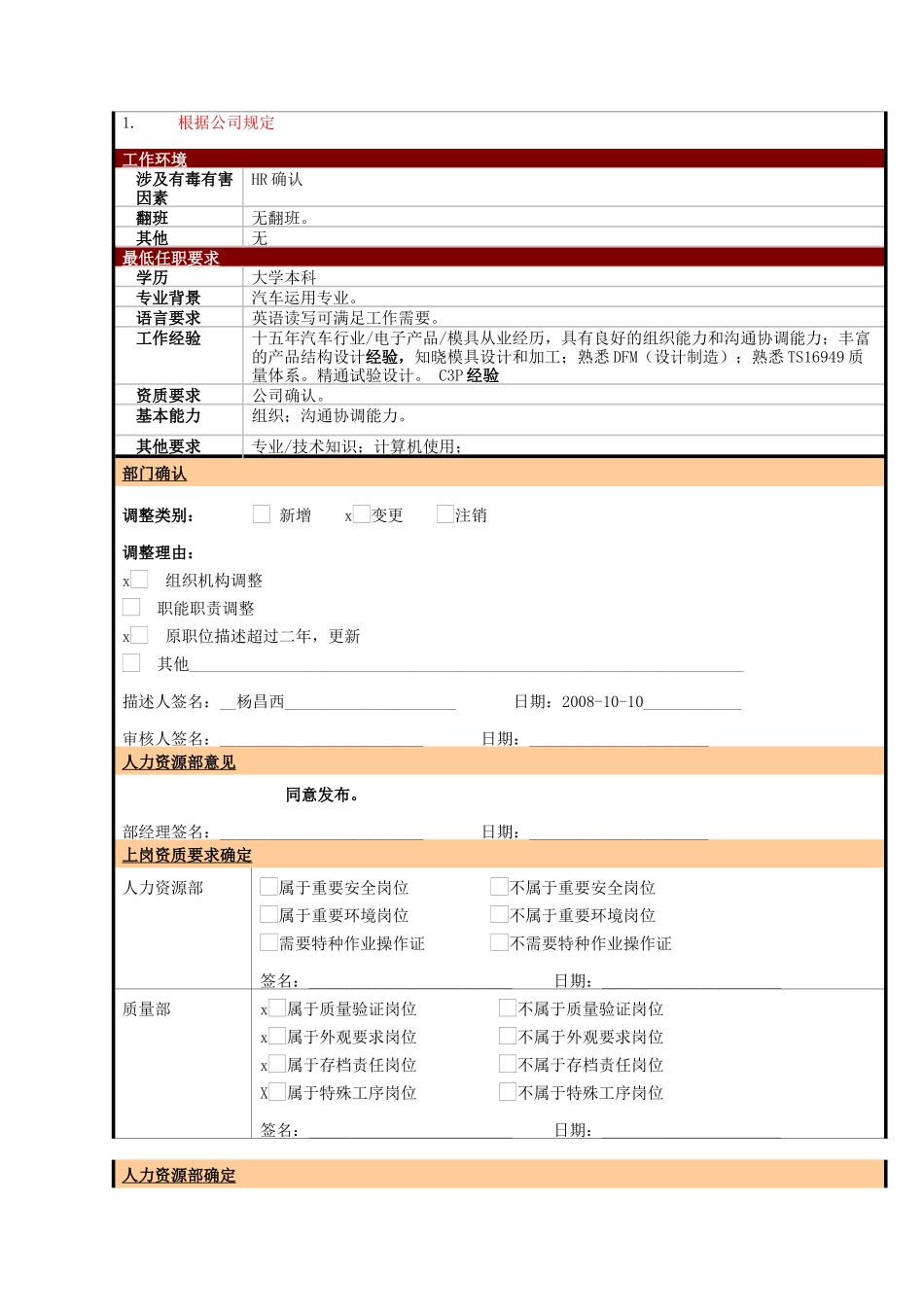 某大型电子公司技术部结构组主管职位说明书_第2页