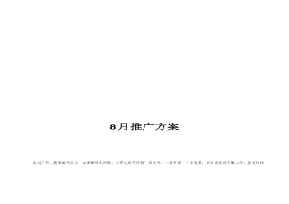 某楼盘月推广方案