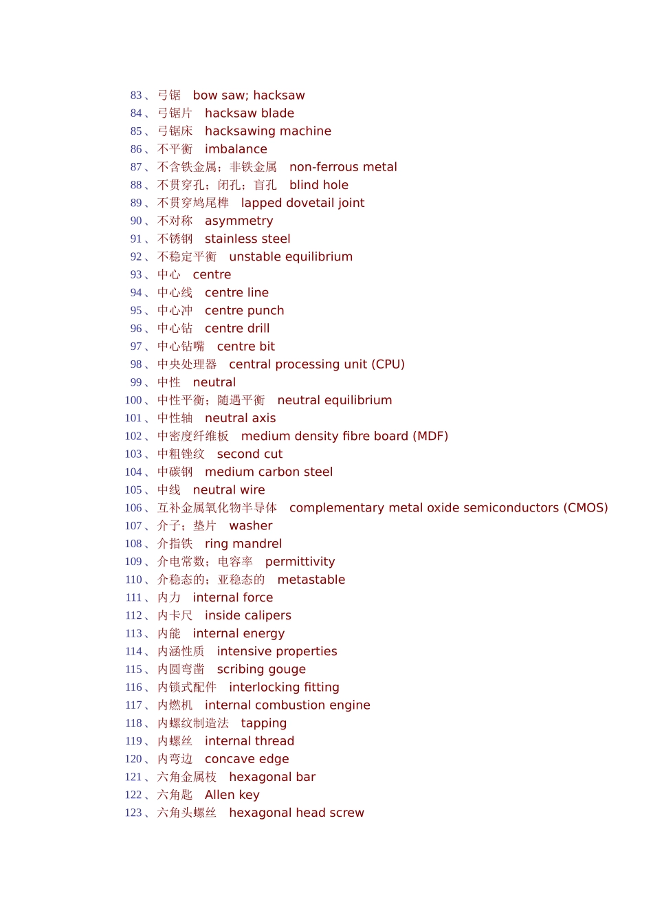 机械中英文对照名词_第3页