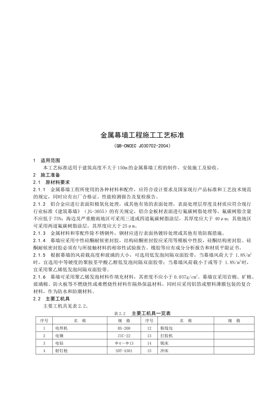 金属幕墙工程施工工艺标准介绍_第1页