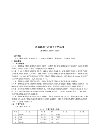金属幕墙工程施工工艺标准介绍