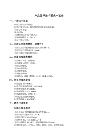 机械制图知识产品图样技术要求