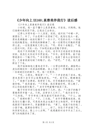《少年向上XX160;真善美伴我行》读后感