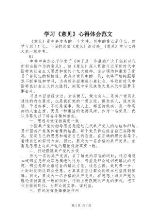 学习《意见》心得体会范文