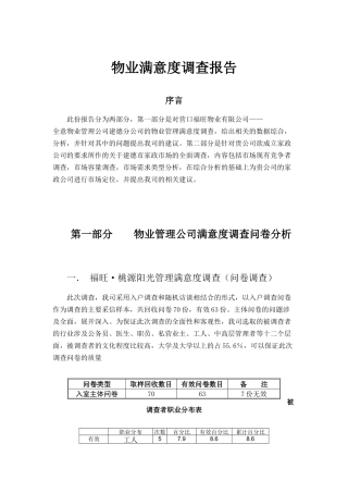 田园·月亮湾物业满意度调查报)2