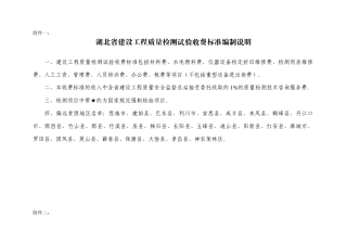 湖北省建设工程质量检测试验收费标准