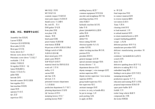 模具中英对照表汇编