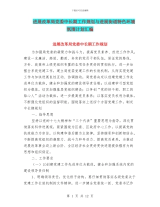 发展改革局党委中长期工作规划与发展街道特色环境氛围计划汇编