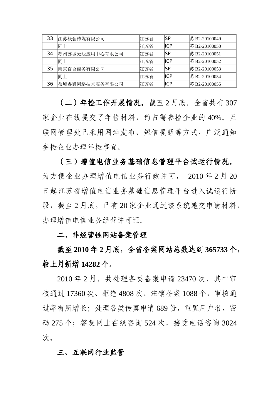 江苏省通信管理局互联网管理工作情况论述_第3页