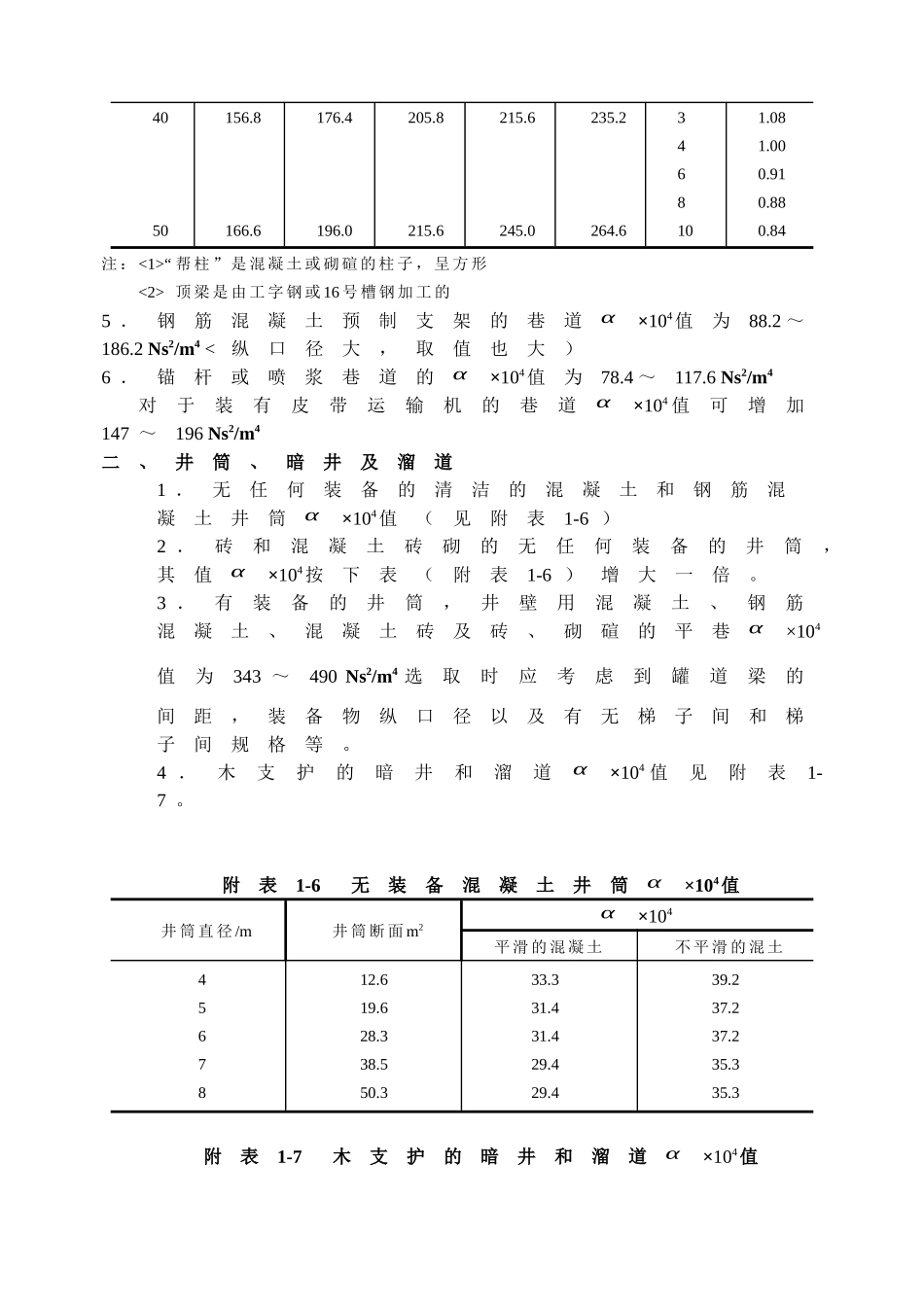 【采矿课件】附录一井巷摩擦阻力系数α值_第3页
