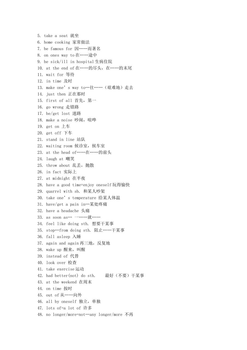 初中英语短语、词组详解_第3页