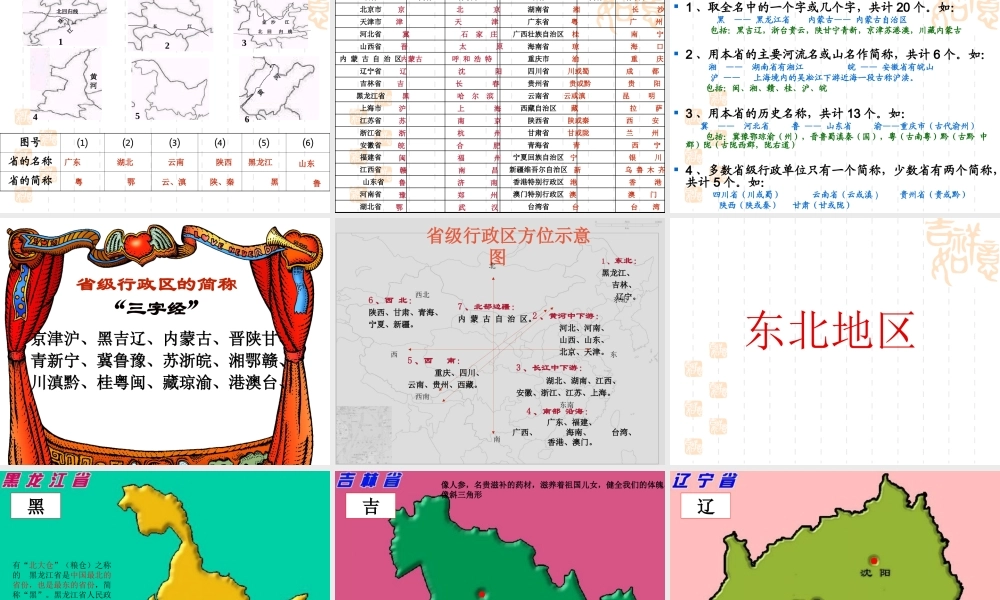个省级行政区新课标人教版