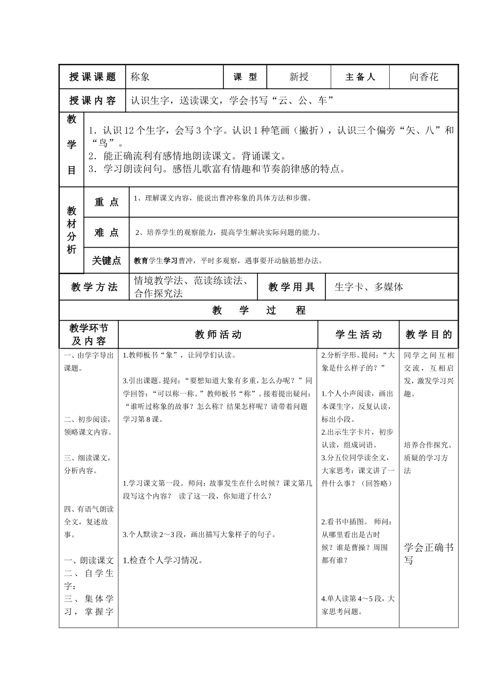 一年级下册称象集备_第1页