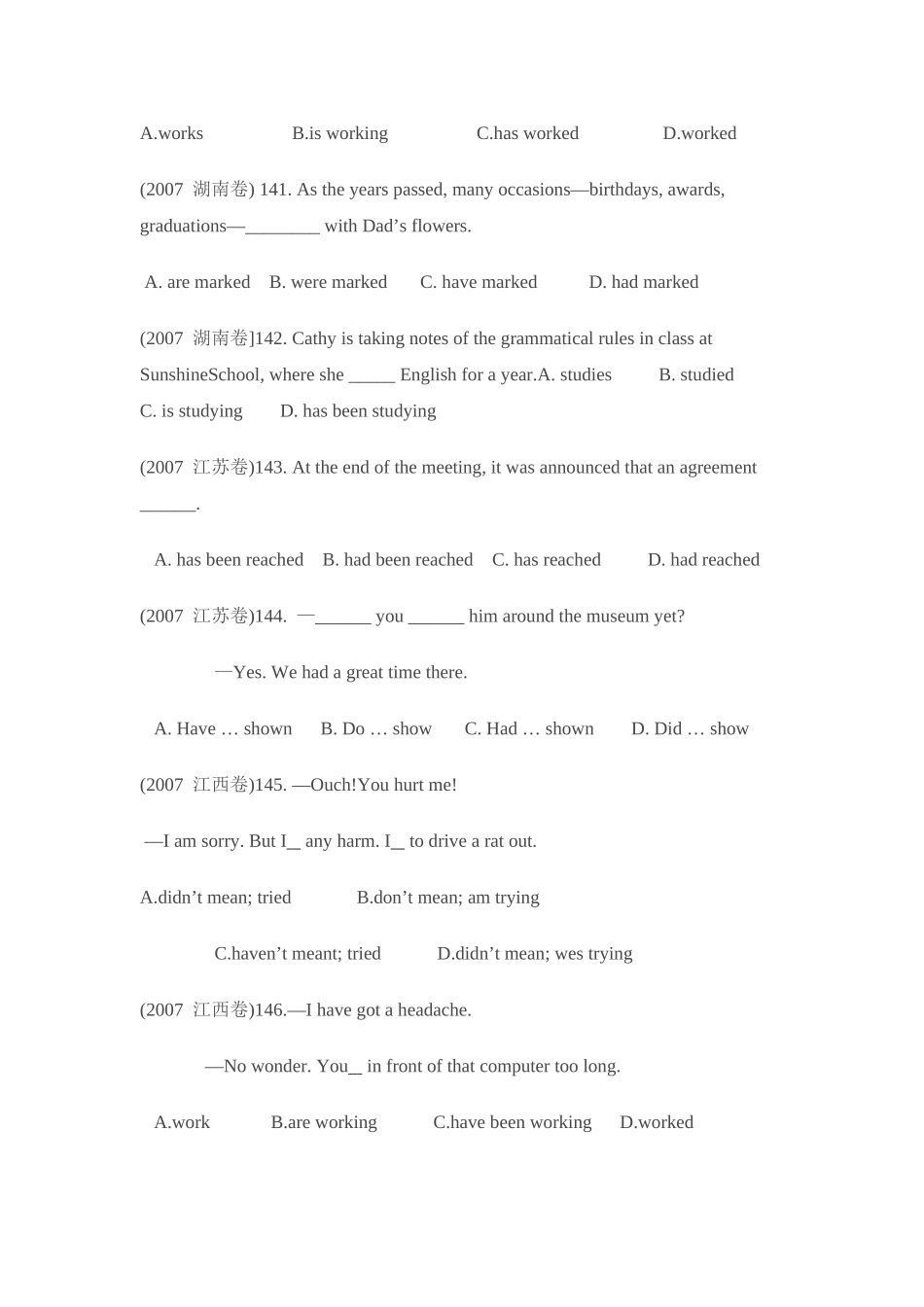 时态高考真题_第3页