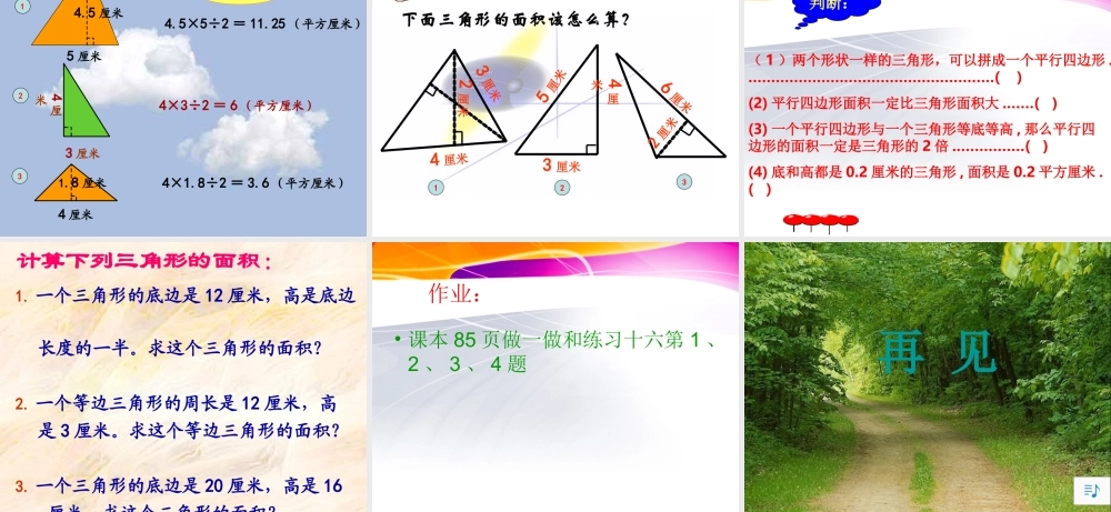 三角形面积的计算{标准}