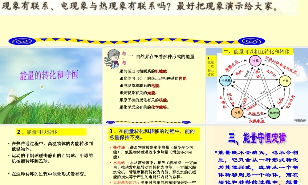 能量的转化和守恒 (2)