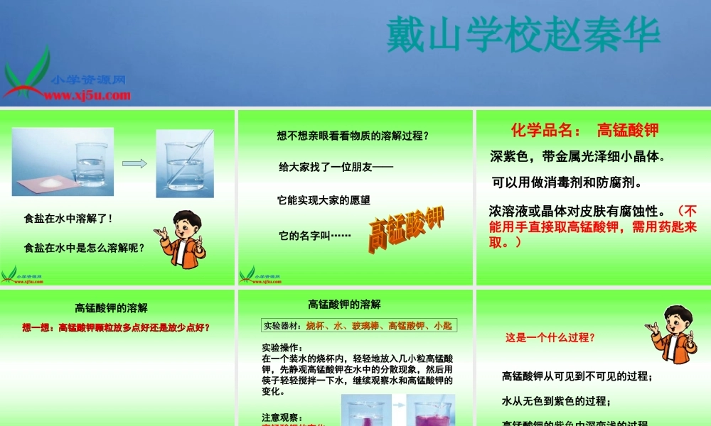 (教科版)四年级科学上册课件_物质在水中是怎样溶解的_1