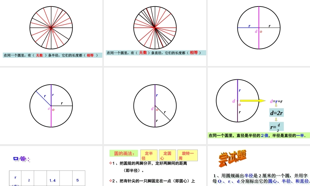 小学数学六年级上册《圆的认识》