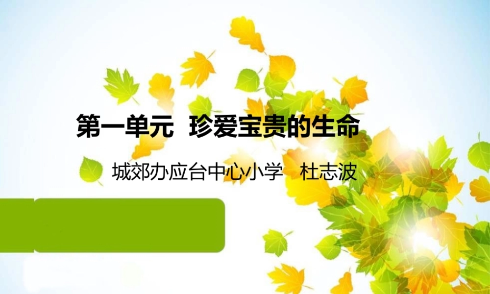 第一单元珍爱宝贵的生命