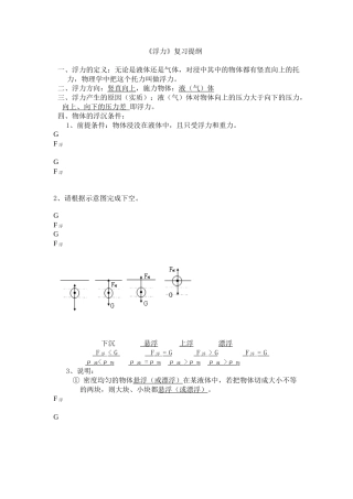 《浮力》复习提纲
