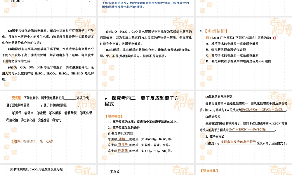 离子反应课件(高三一轮复习)