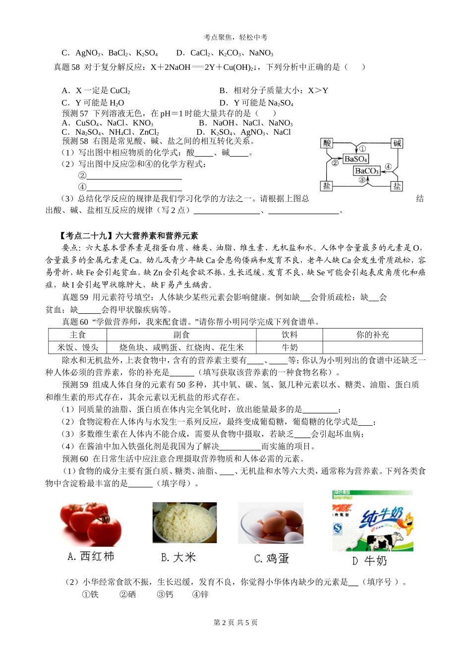 中考化学考点聚焦5_第2页