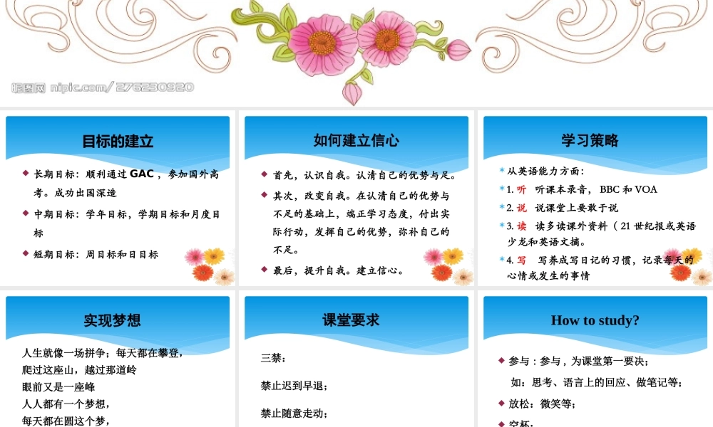 高一年级英语学法指导