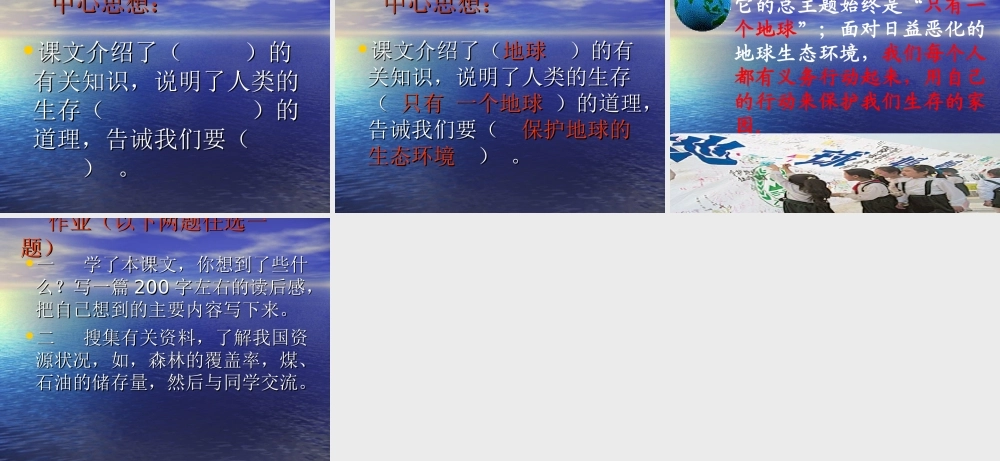 《只有一个地球》课件评议