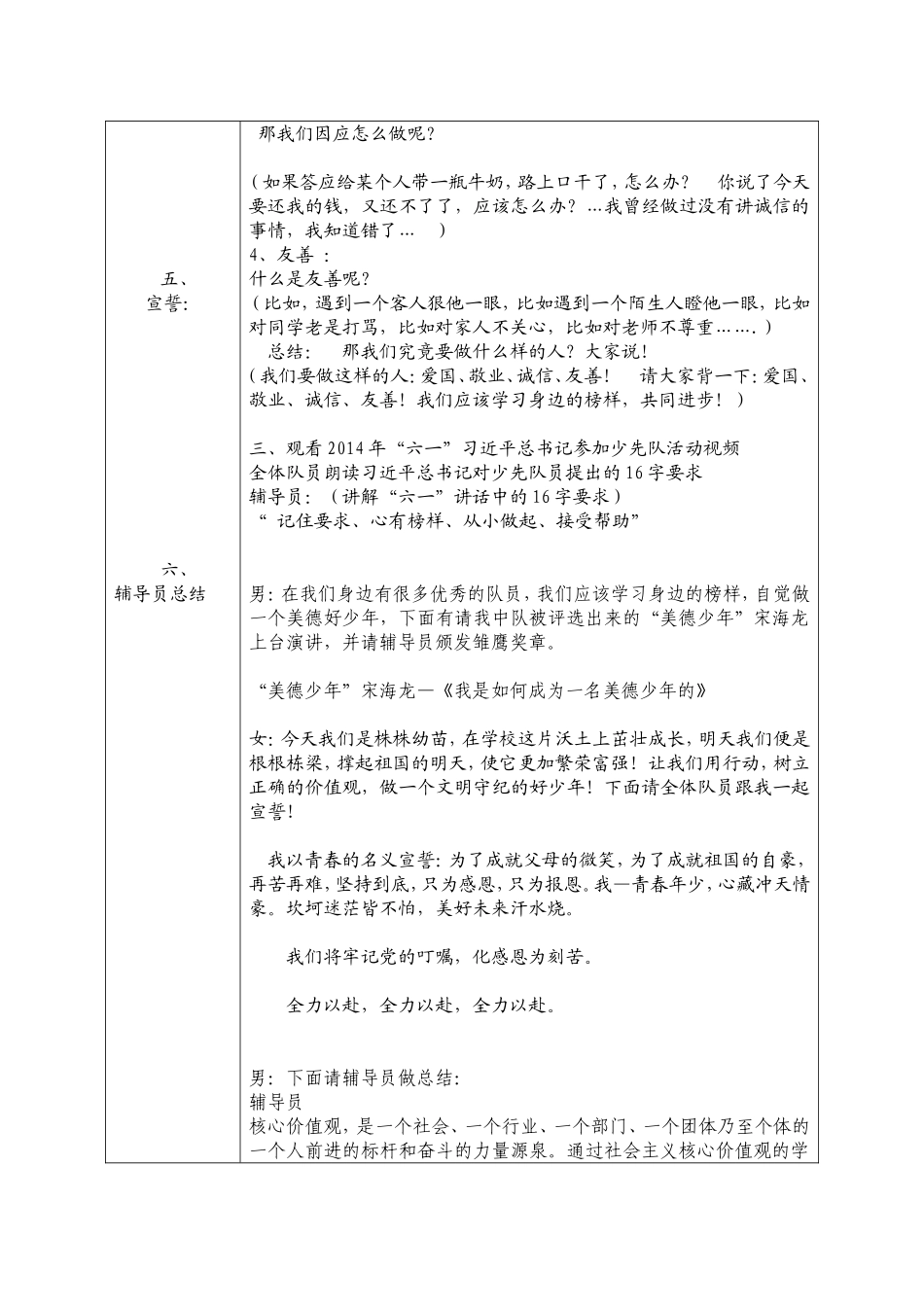 少先队活动课教案2014_第3页