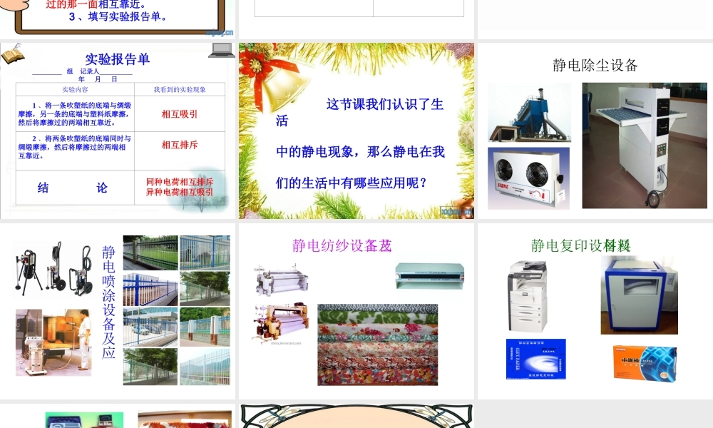 小学科学教科版《生活中的静电现象》