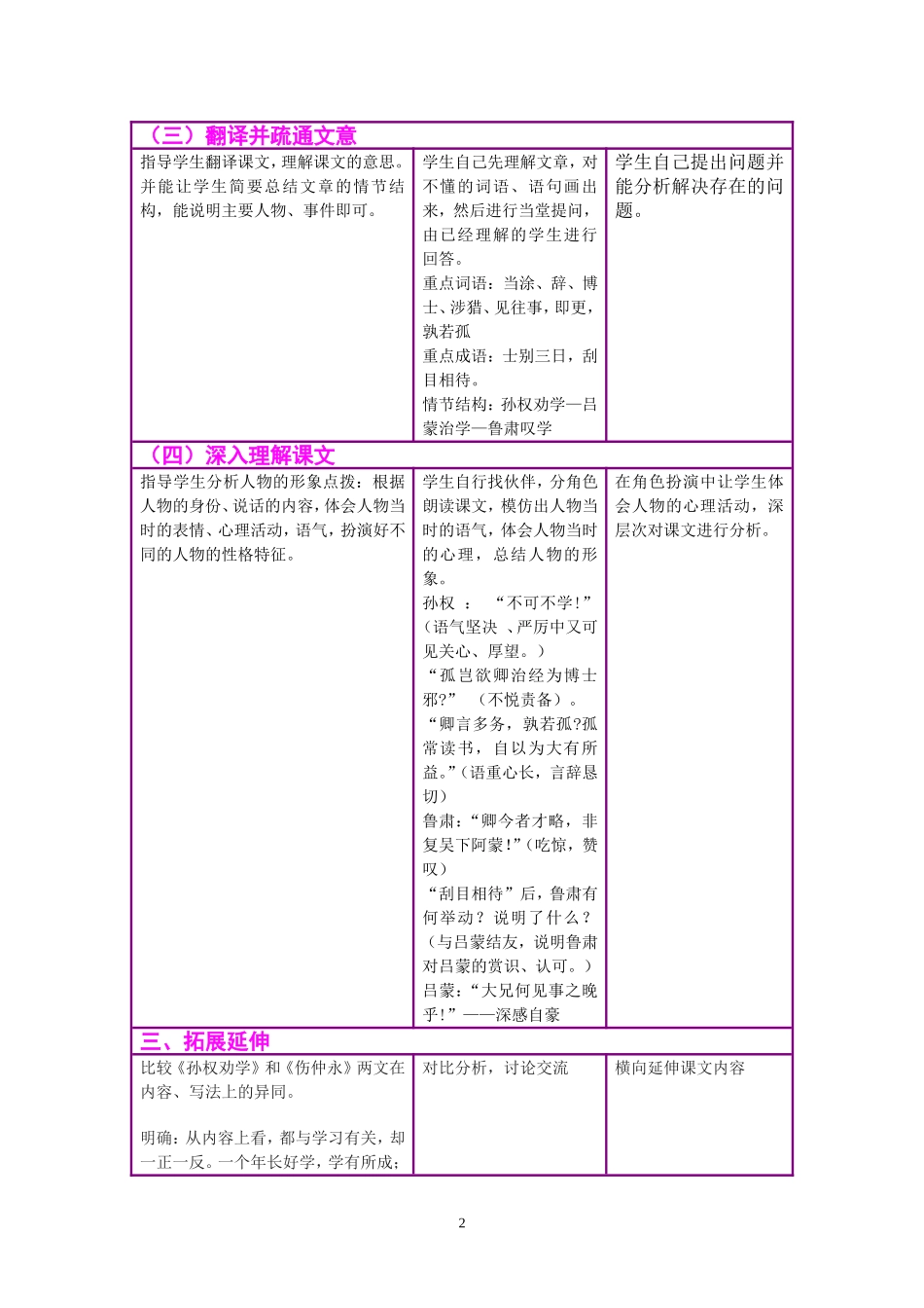 _孙权劝学教学设计_第2页