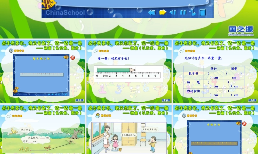 小学数学教学课件：测量(认识米、厘米)