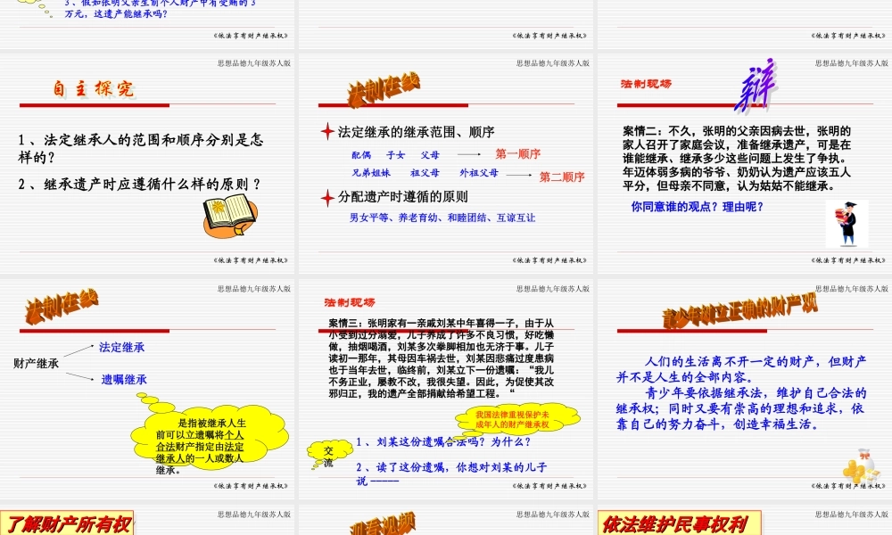 《依法享有财产继承权》教学课件