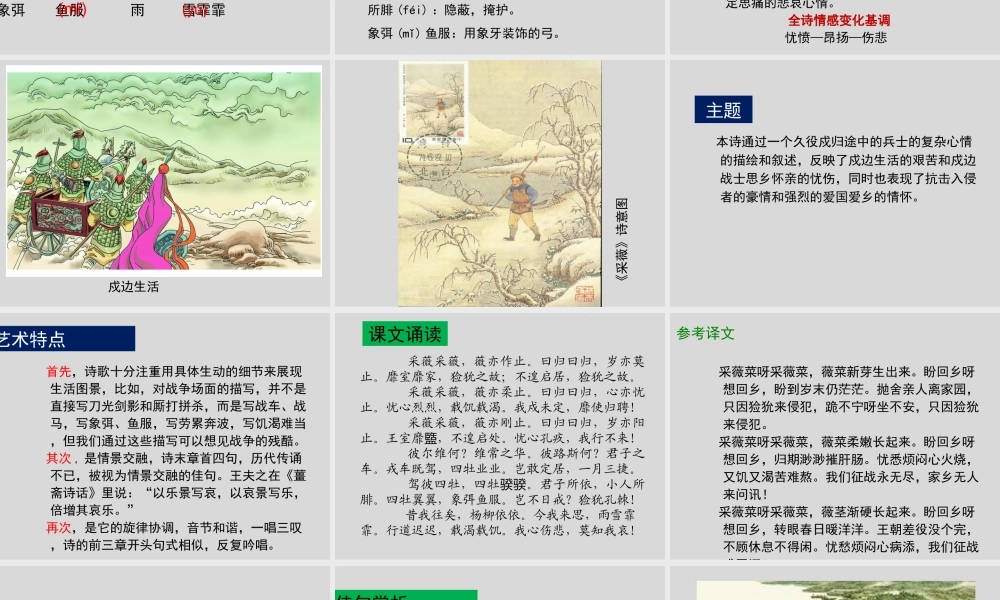 《诗经》_《采薇》PPT课件