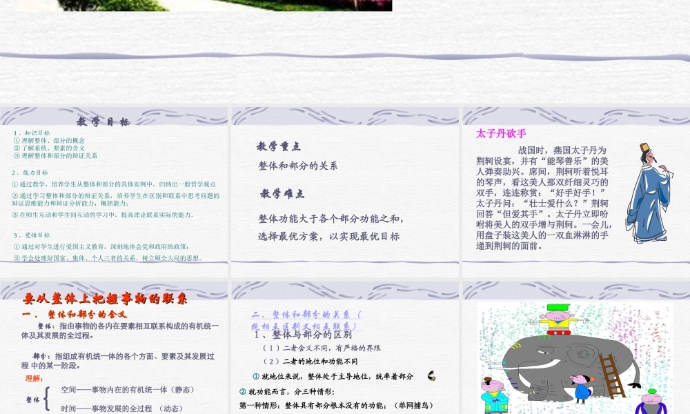 高二政治PPT课件（从整体把握事物之间的联系）