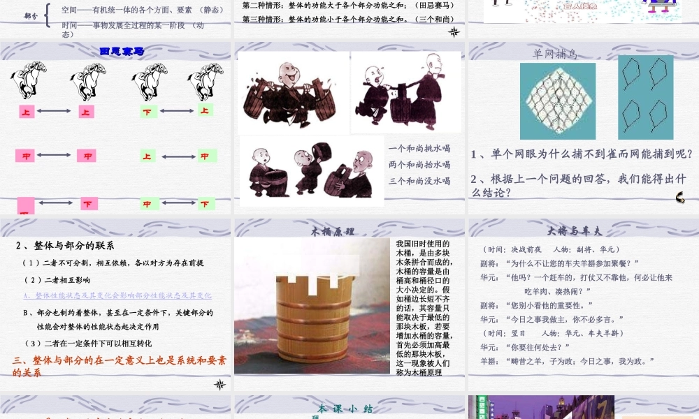 高二政治PPT课件（从整体把握事物之间的联系）