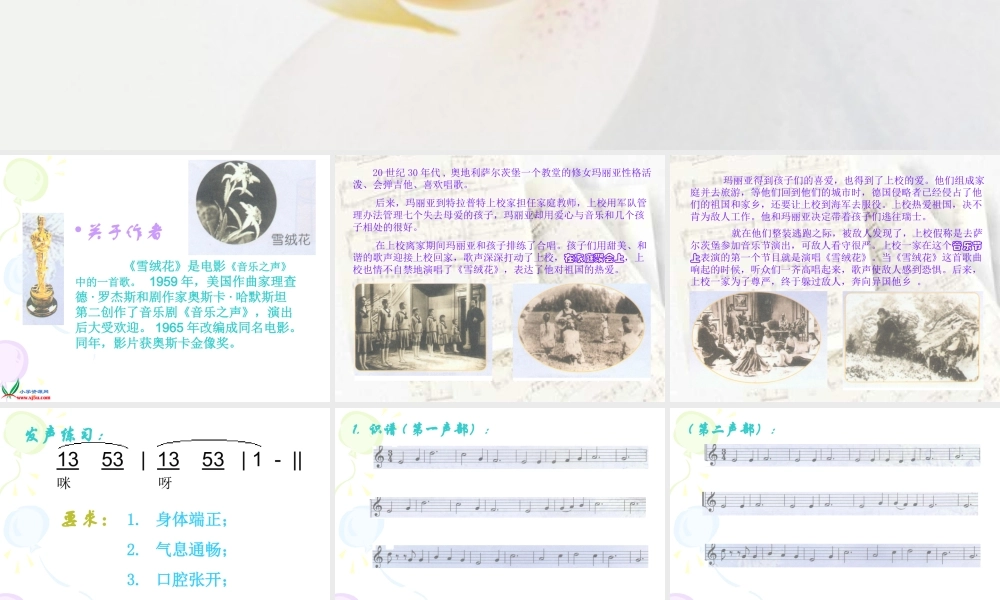 《雪绒花》程妍洁课件