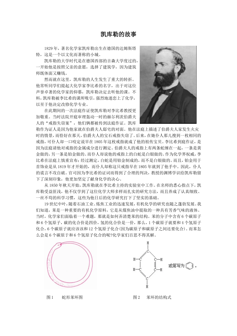 凯库勒的故事_第1页