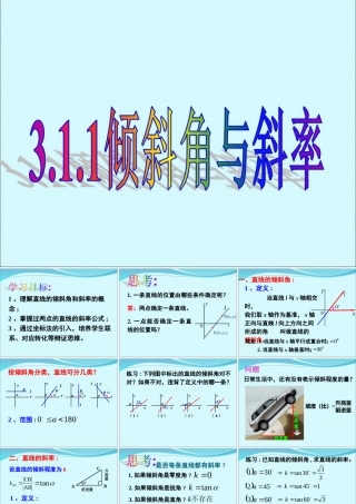 倾斜角与斜率课件人教版必修