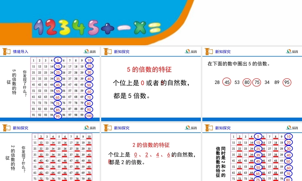 《2、5的倍数的特征》教学课件