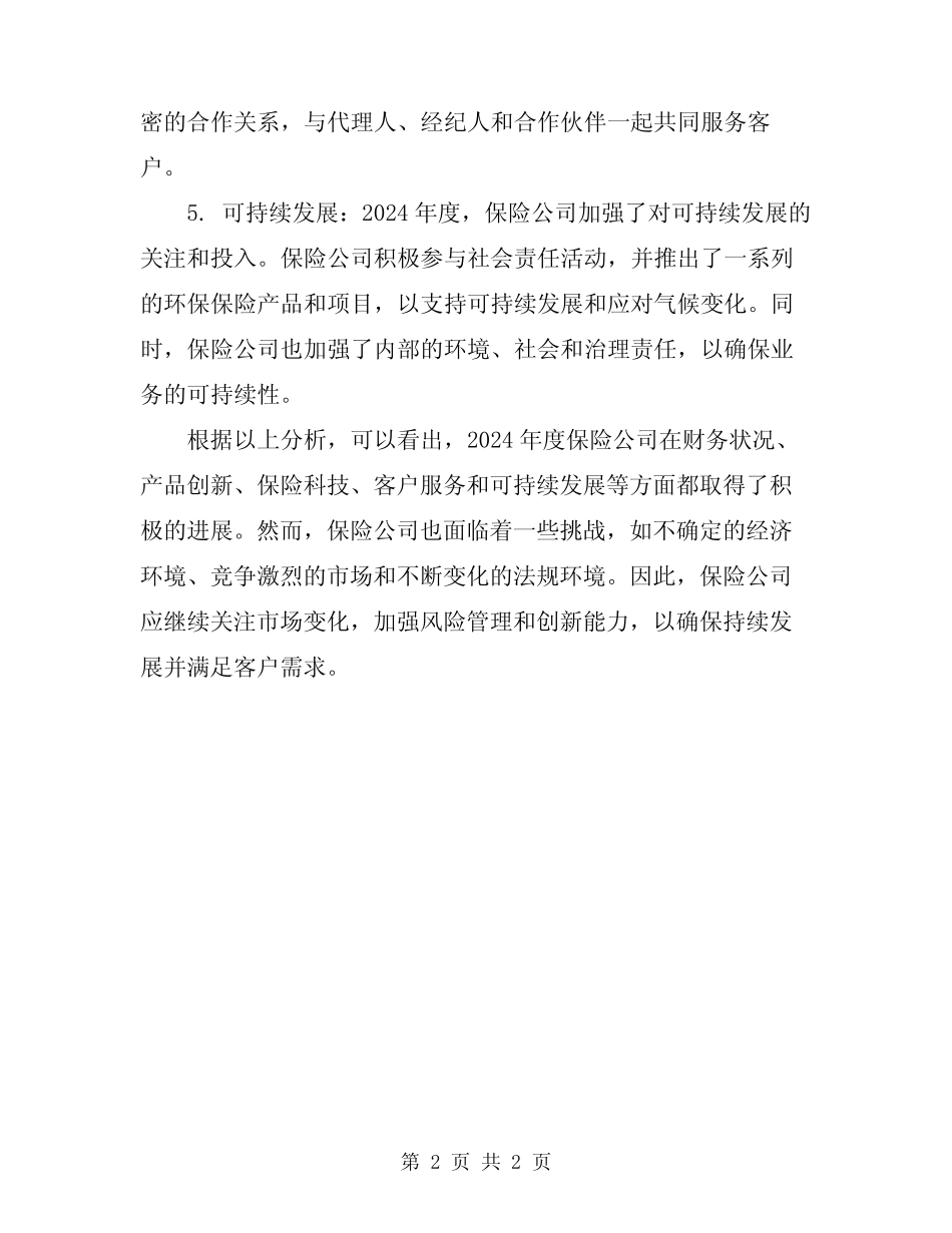 2024年度保险公司总结报告_第2页