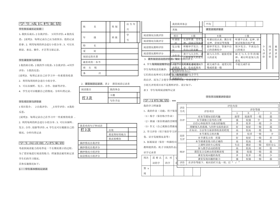高中学生成长档案袋_第1页