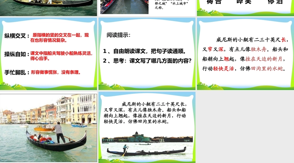 人教版五年级下册《威尼斯的小艇》