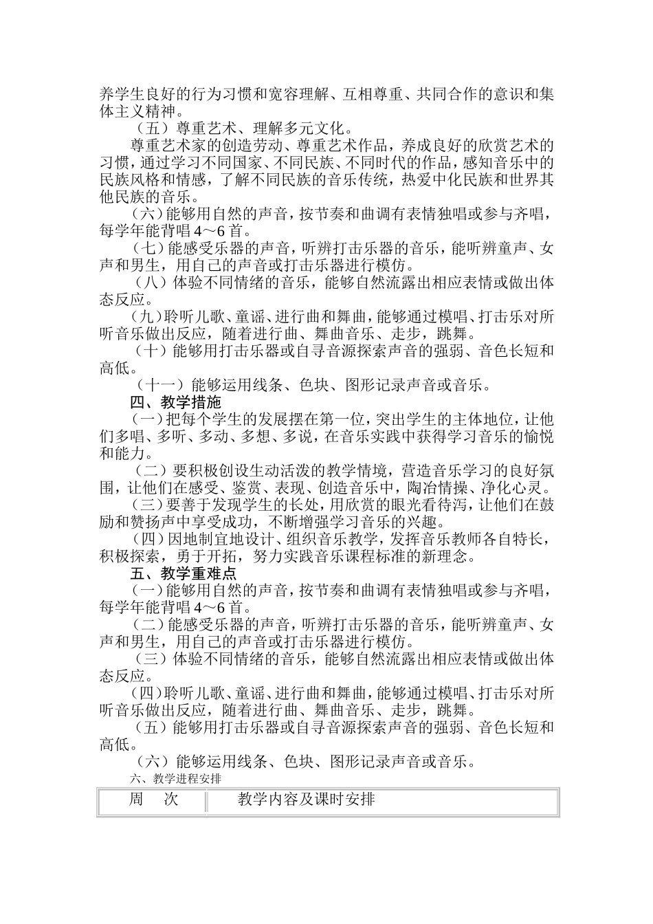 一上音乐教学计划_第2页