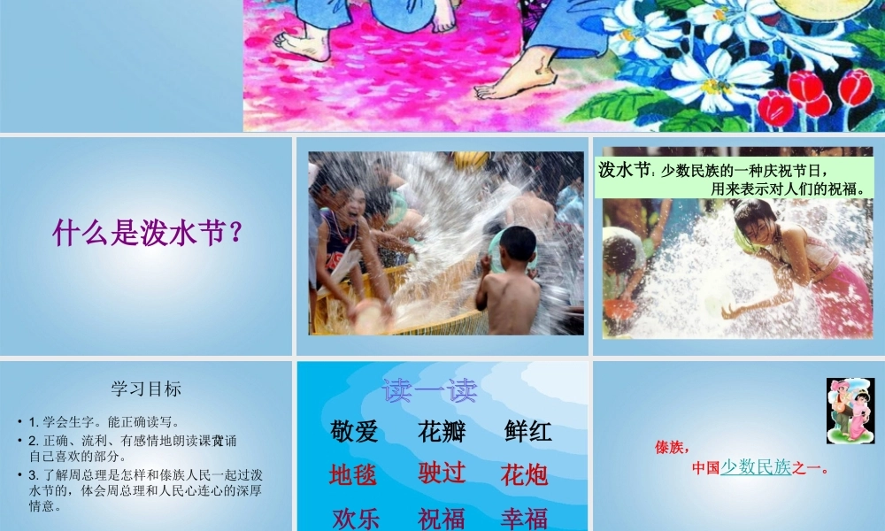 二年级语文下册难忘的泼水节1课件鄂教版