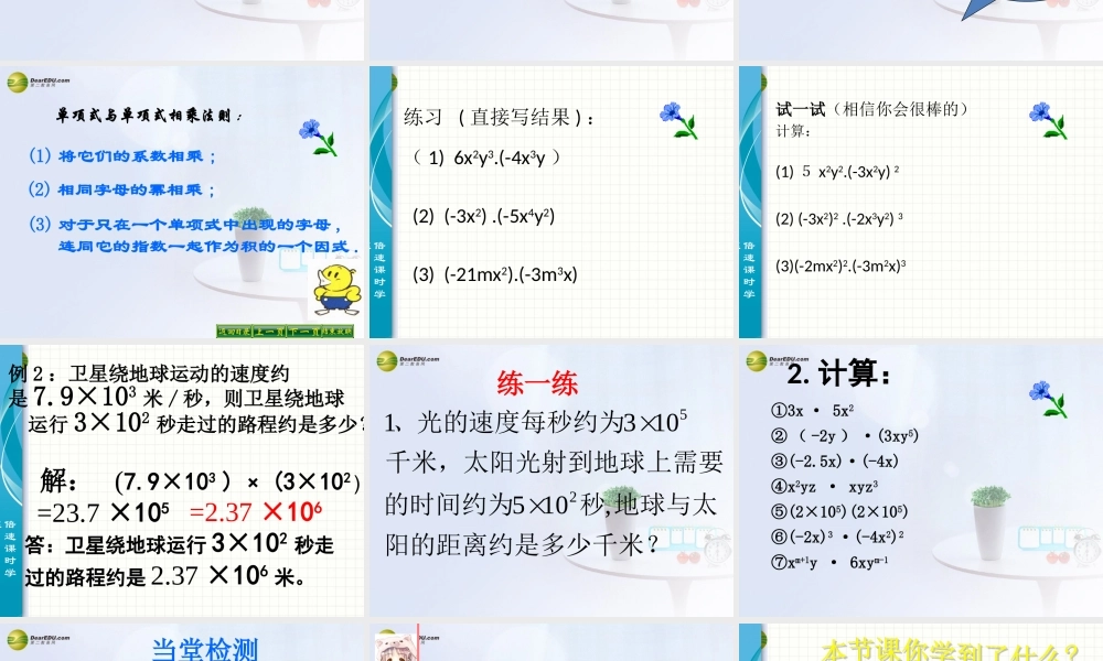 单项式与单项式相乘课件